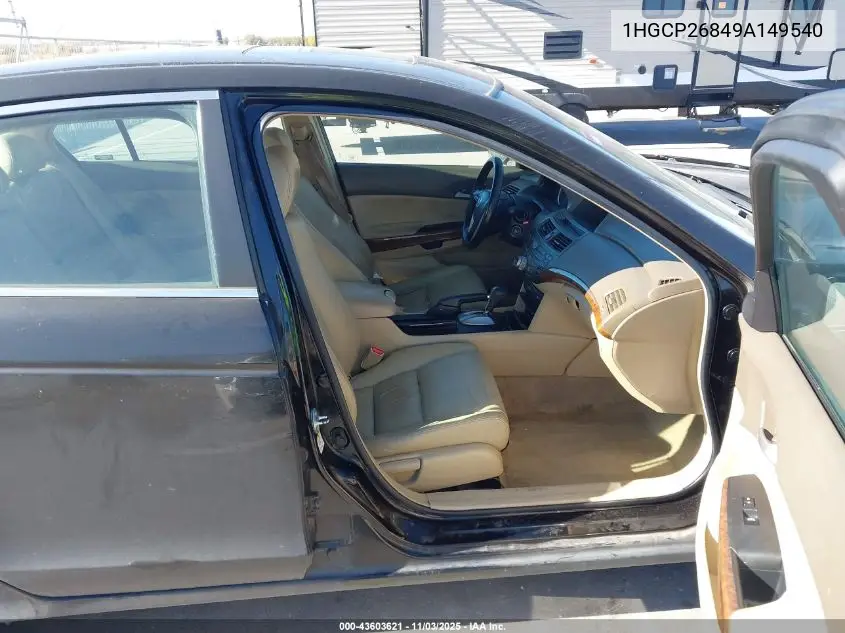1HGCP26849A149540 2009 Honda Accord 2.4 Ex-L