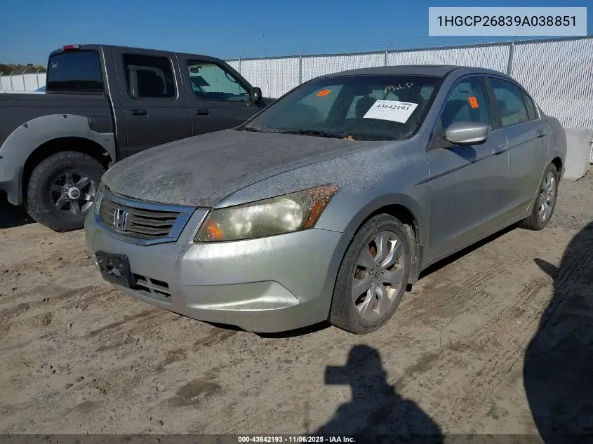 1HGCP26839A038851 2009 Honda Accord 2.4 Ex-L