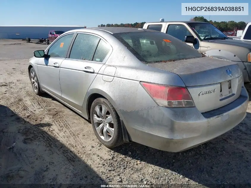 1HGCP26839A038851 2009 Honda Accord 2.4 Ex-L
