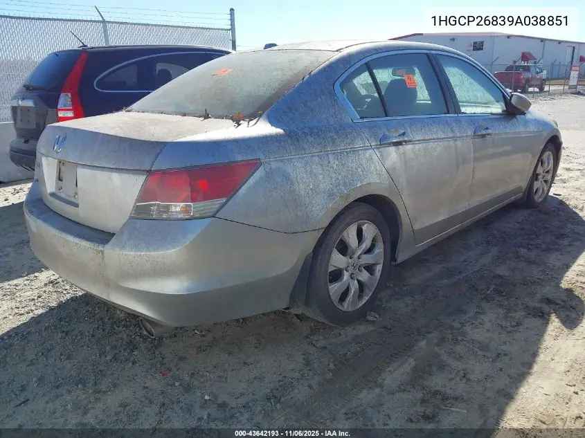 1HGCP26839A038851 2009 Honda Accord 2.4 Ex-L