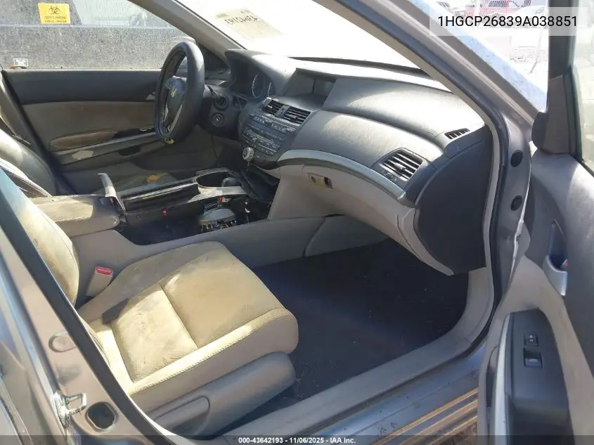 1HGCP26839A038851 2009 Honda Accord 2.4 Ex-L