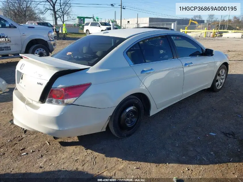 1HGCP36869A000195 2009 Honda Accord 3.5 Ex-L