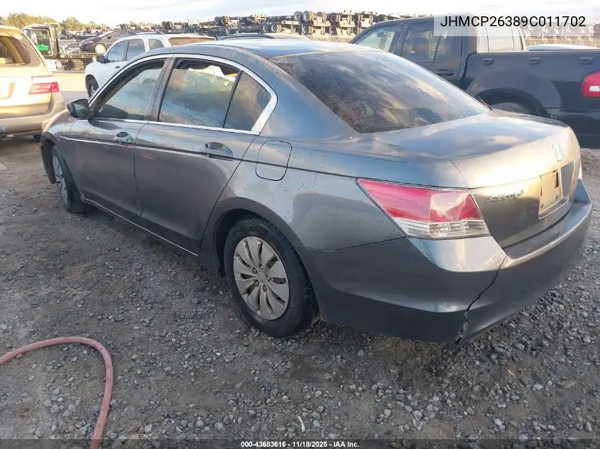 JHMCP26389C011702 2009 Honda Accord 2.4 Lx