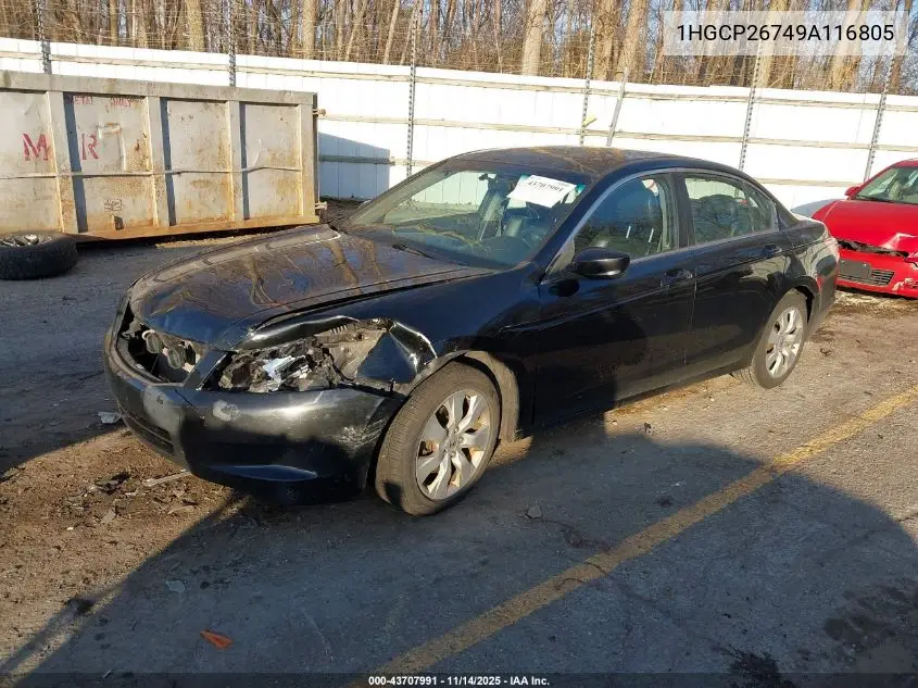 1HGCP26749A116805 2009 Honda Accord 2.4 Ex