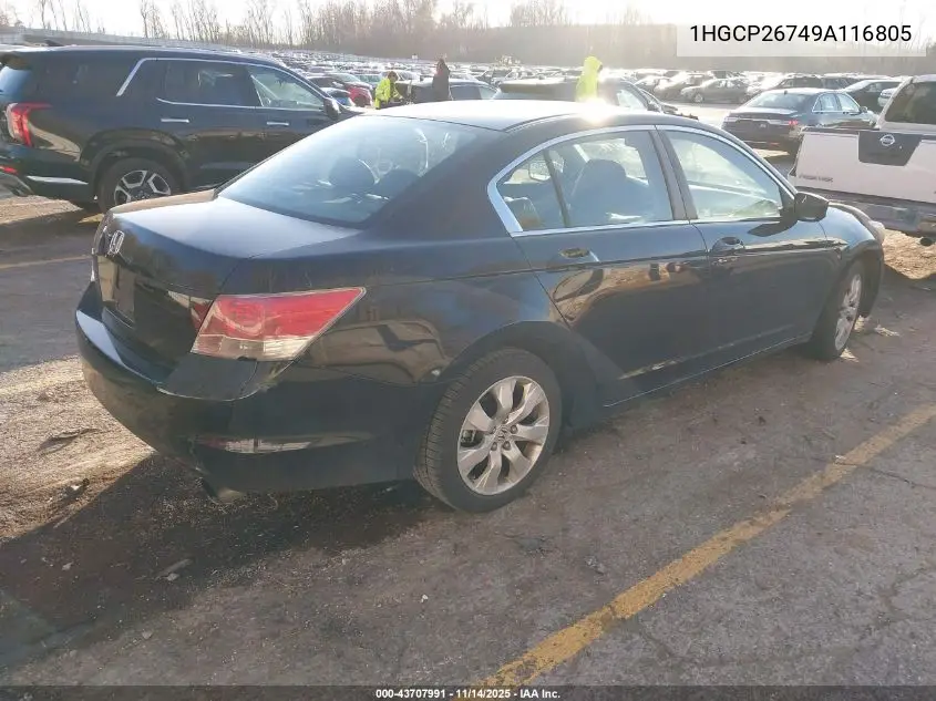 1HGCP26749A116805 2009 Honda Accord 2.4 Ex