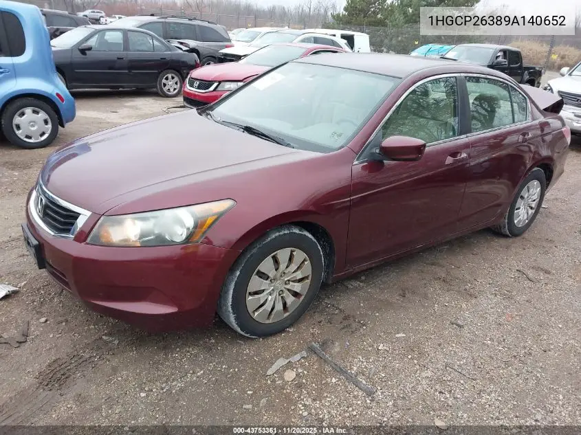 1HGCP26389A140652 2009 Honda Accord 2.4 Lx