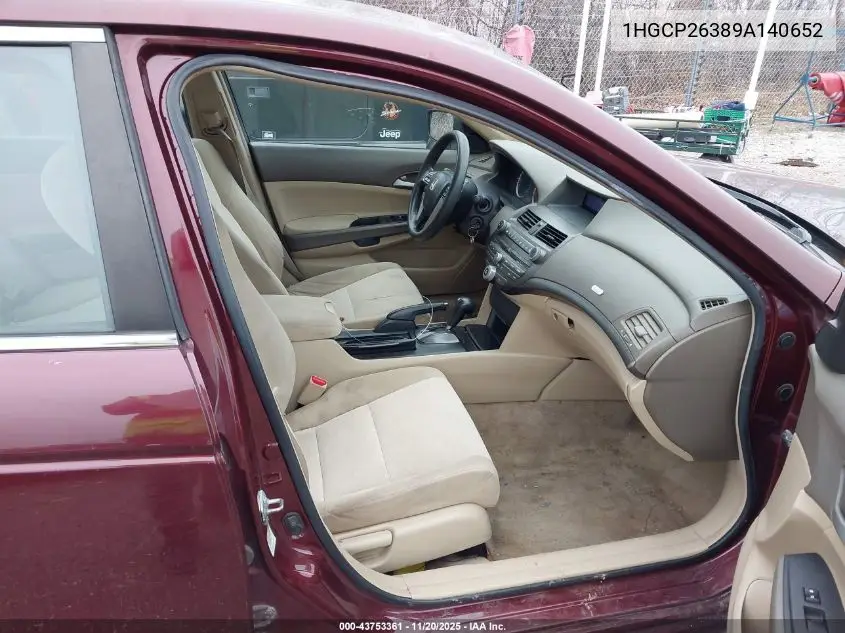 1HGCP26389A140652 2009 Honda Accord 2.4 Lx