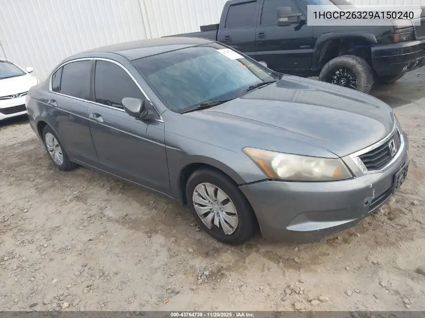 1HGCP26329A150240 2009 Honda Accord 2.4 Lx