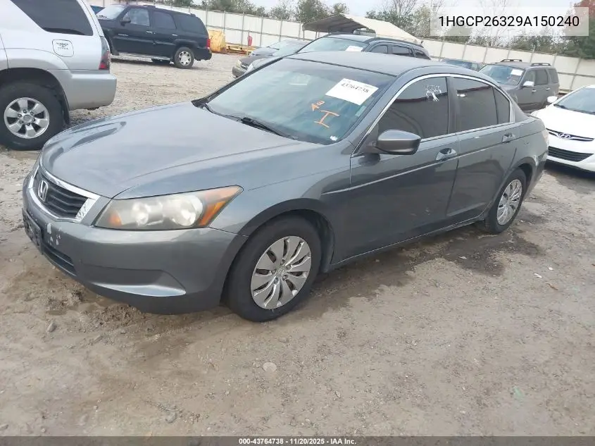 1HGCP26329A150240 2009 Honda Accord 2.4 Lx