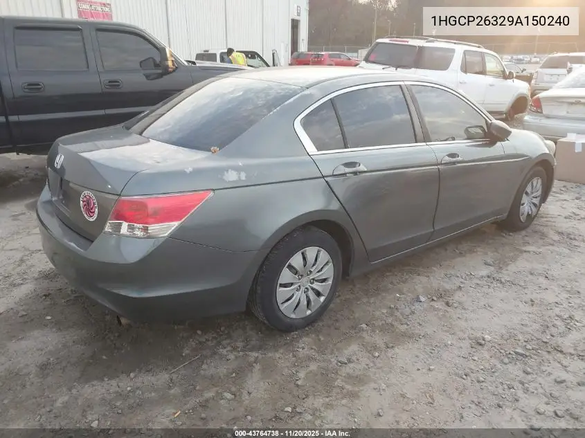 1HGCP26329A150240 2009 Honda Accord 2.4 Lx