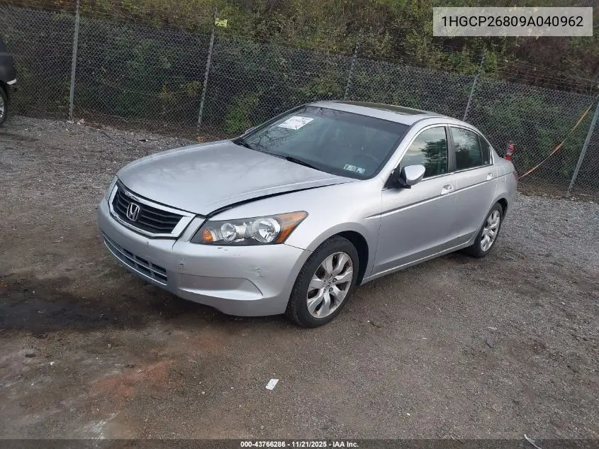1HGCP26809A040962 2009 Honda Accord 2.4 Ex-L