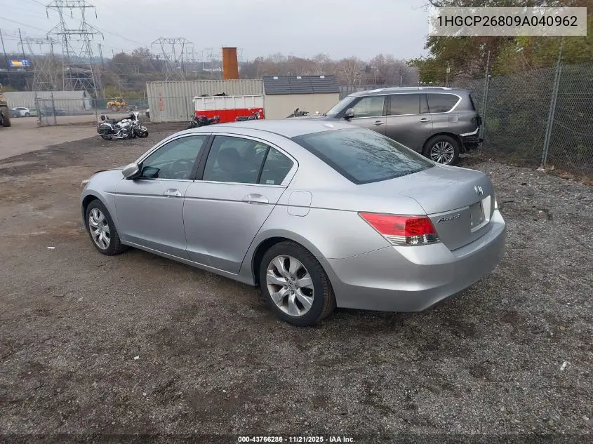 1HGCP26809A040962 2009 Honda Accord 2.4 Ex-L