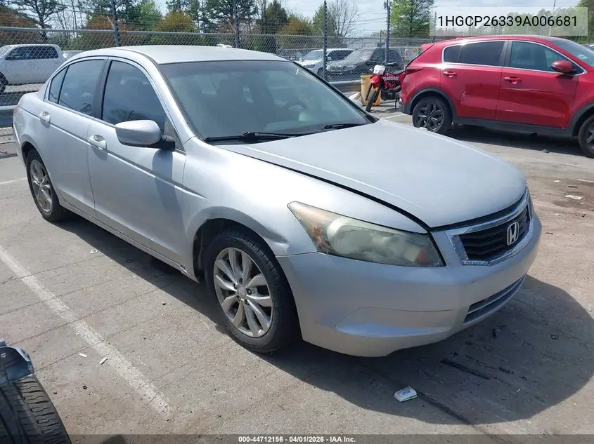 1HGCP26339A006681 2009 Honda Accord 2.4 Lx