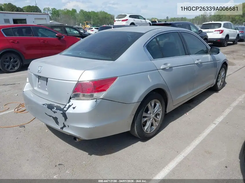 1HGCP26339A006681 2009 Honda Accord 2.4 Lx
