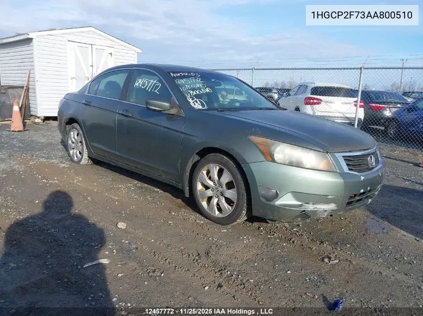 1HGCP2F73AA800510 2010 Honda Accord Ex