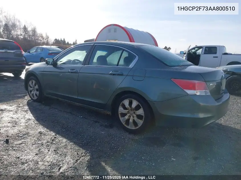 1HGCP2F73AA800510 2010 Honda Accord Ex