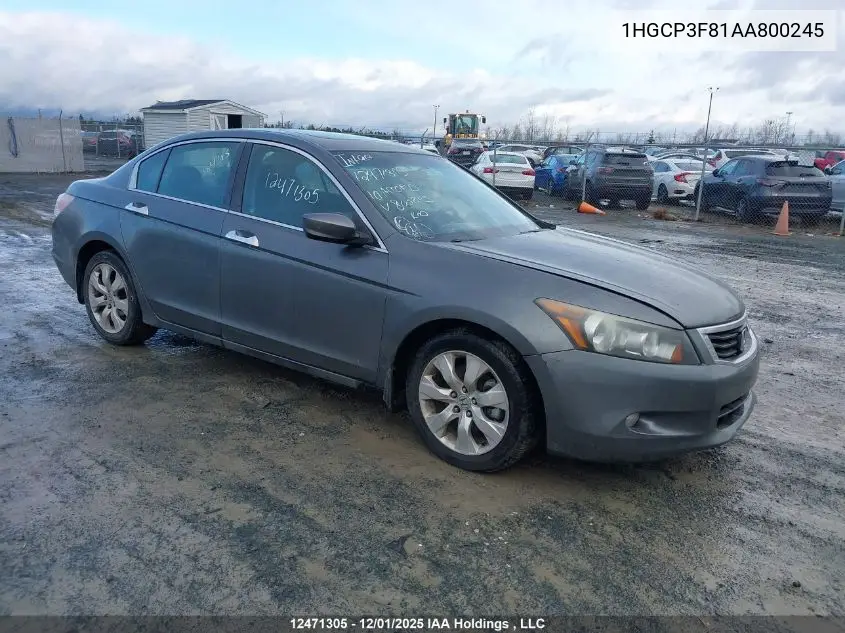 1HGCP3F81AA800245 2010 Honda Accord Ex-L V6