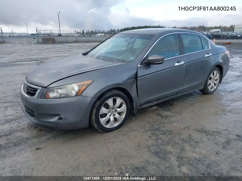1HGCP3F81AA800245 2010 Honda Accord Ex-L V6