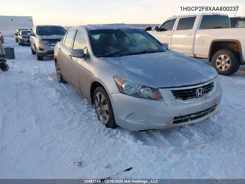 1HGCP2F8XAA800237 2010 Honda Accord Sedan