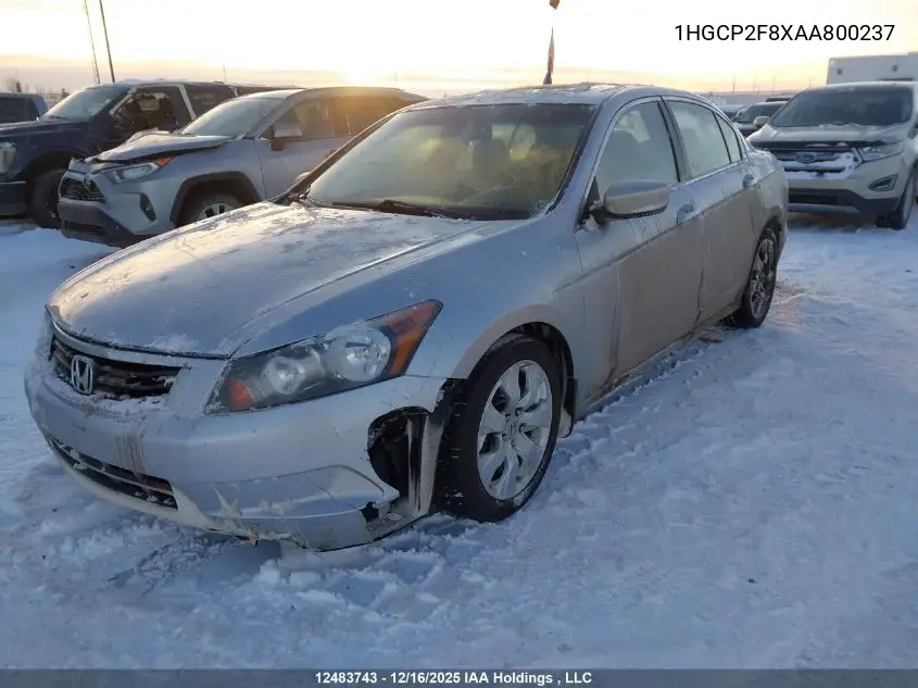1HGCP2F8XAA800237 2010 Honda Accord Sedan
