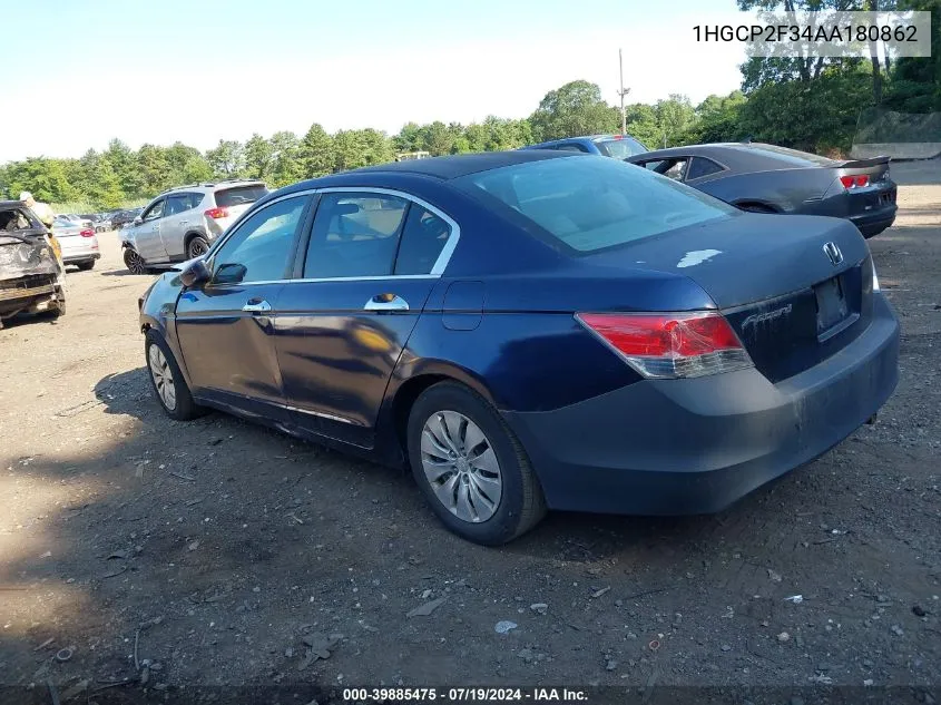 1HGCP2F34AA180862 2010 Honda Accord 2.4 Lx