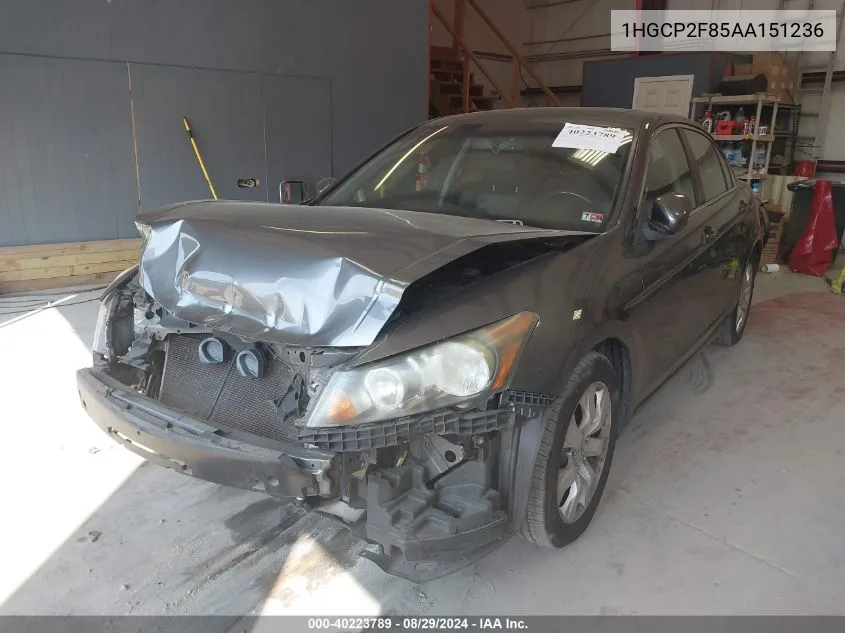 2010 Honda Accord Sdn 2.4 Ex-L/Ex-L VIN: 1HGCP2F85AA151236 Lot: 40223789