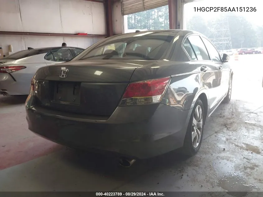 2010 Honda Accord Sdn 2.4 Ex-L/Ex-L VIN: 1HGCP2F85AA151236 Lot: 40223789