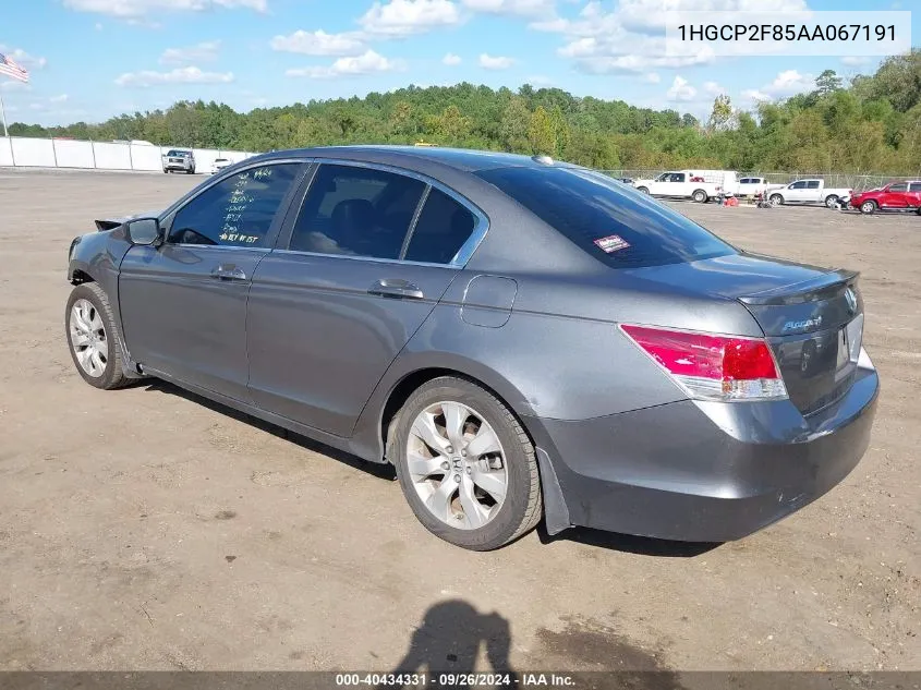 1HGCP2F85AA067191 2010 Honda Accord 2.4 Ex-L