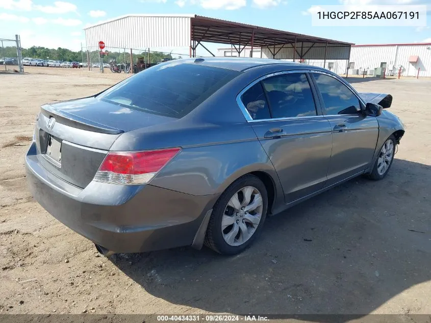 2010 Honda Accord 2.4 Ex-L VIN: 1HGCP2F85AA067191 Lot: 40434331