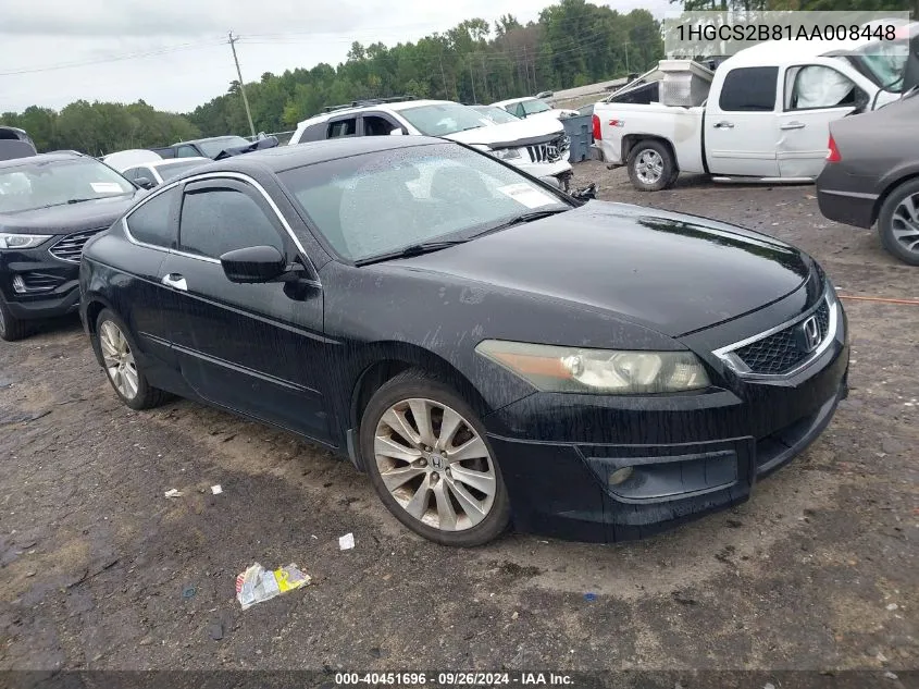 2010 Honda Accord 3.5 Ex-L VIN: 1HGCS2B81AA008448 Lot: 40451696