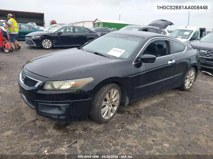 2010 Honda Accord 3.5 Ex-L VIN: 1HGCS2B81AA008448 Lot: 40451696