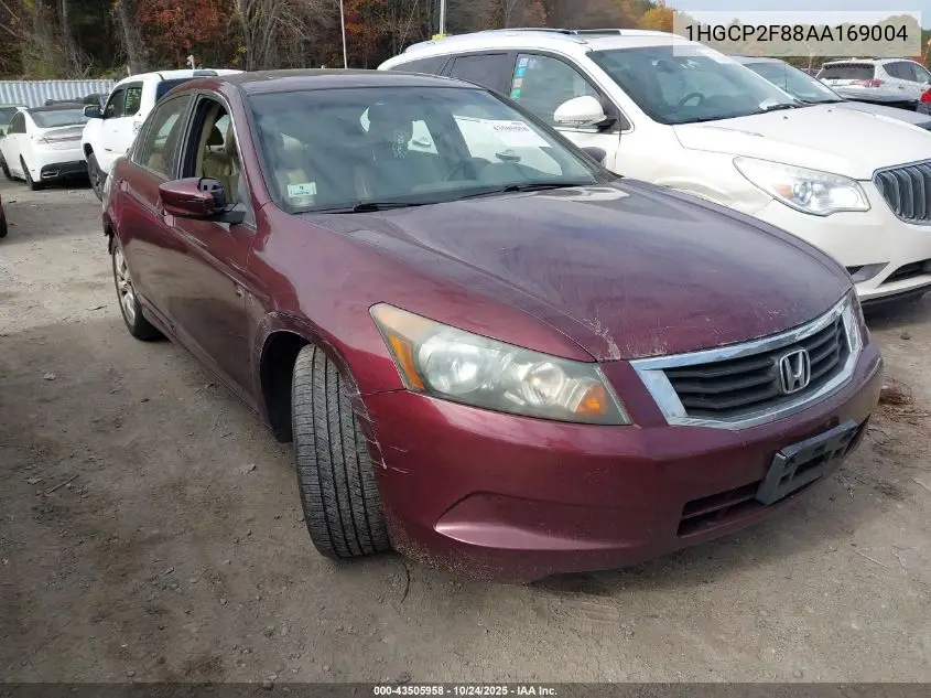 1HGCP2F88AA169004 2010 Honda Accord 2.4 Ex-L
