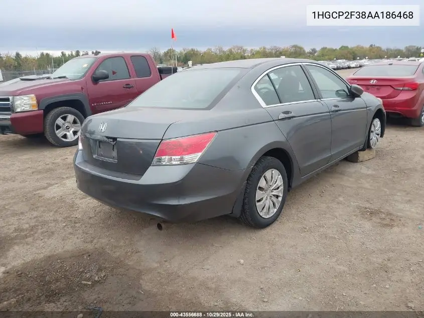 1HGCP2F38AA186468 2010 Honda Accord 2.4 Lx