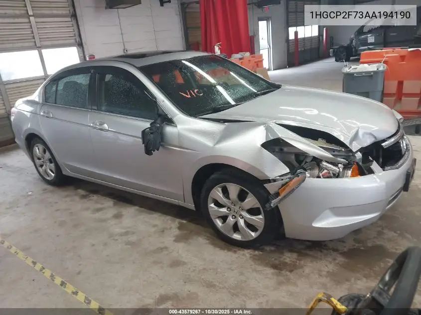 1HGCP2F73AA194190 2010 Honda Accord 2.4 Ex