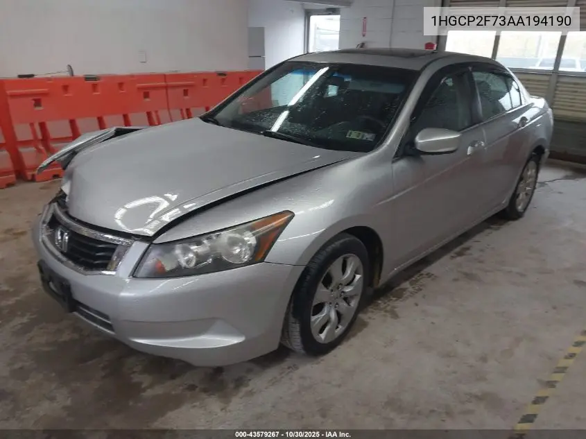 1HGCP2F73AA194190 2010 Honda Accord 2.4 Ex