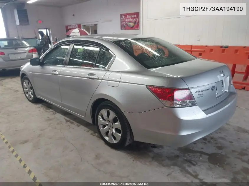 1HGCP2F73AA194190 2010 Honda Accord 2.4 Ex