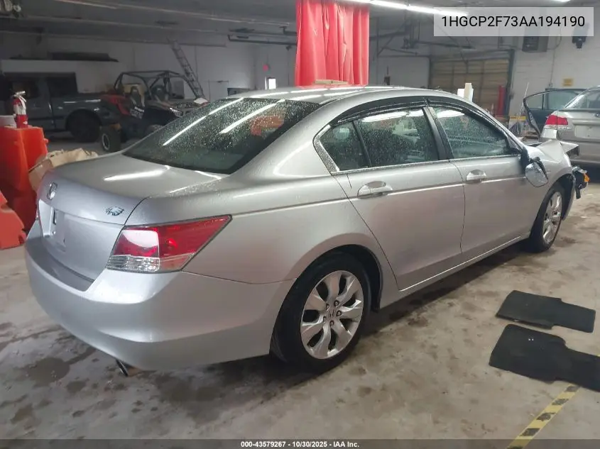 1HGCP2F73AA194190 2010 Honda Accord 2.4 Ex