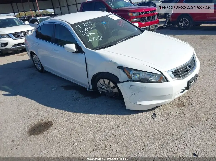 1HGCP2F33AA163745 2010 Honda Accord 2.4 Lx