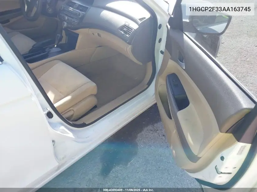 1HGCP2F33AA163745 2010 Honda Accord 2.4 Lx