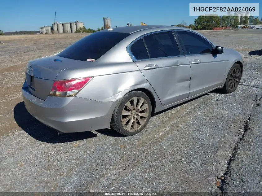 1HGCP2F82AA024069 2010 Honda Accord 2.4 Ex-L