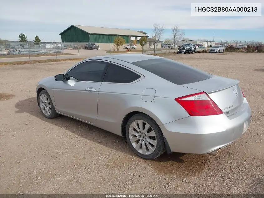 1HGCS2B80AA000213 2010 Honda Accord 3.5 Ex-L