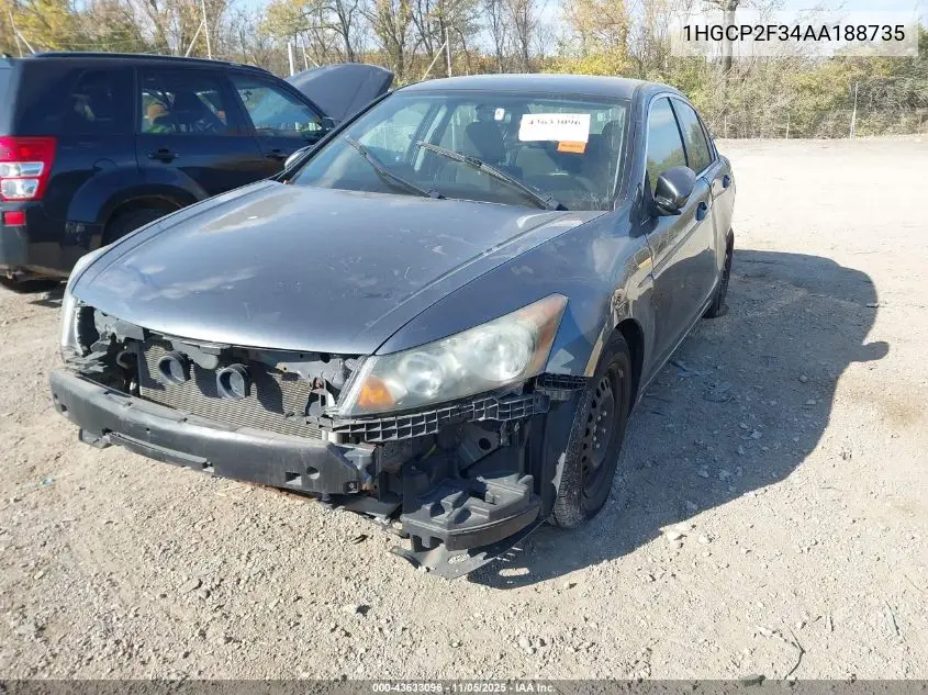1HGCP2F34AA188735 2010 Honda Accord 2.4 Lx