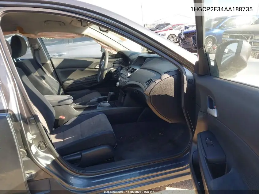 1HGCP2F34AA188735 2010 Honda Accord 2.4 Lx