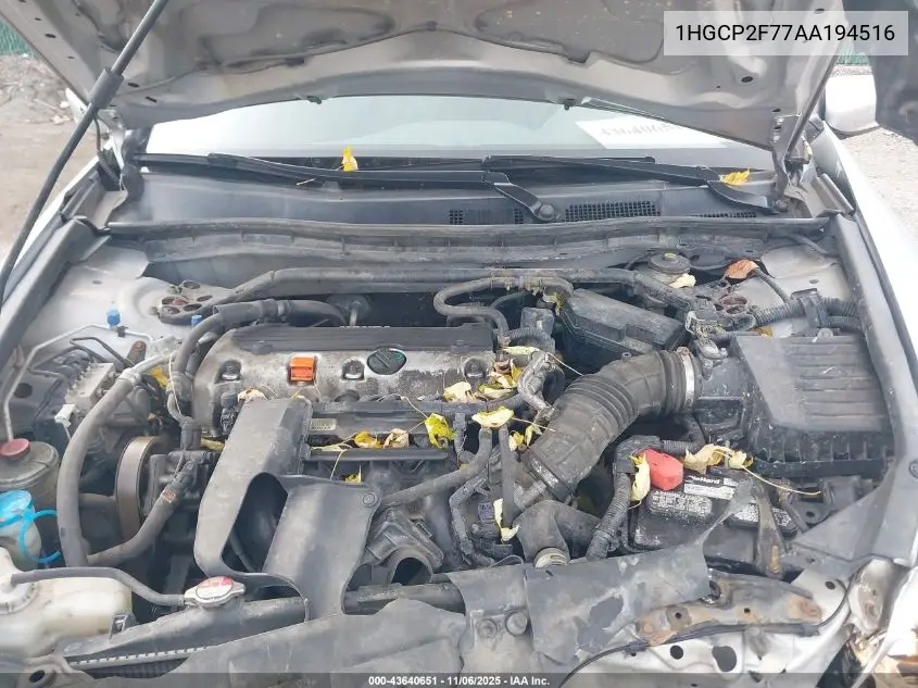 1HGCP2F77AA194516 2010 Honda Accord 2.4 Ex