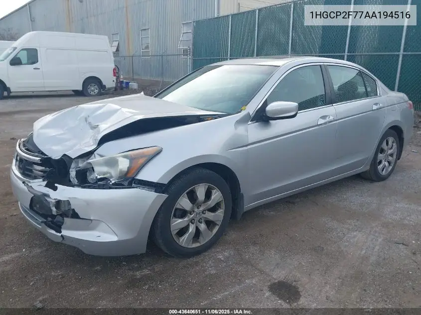 1HGCP2F77AA194516 2010 Honda Accord 2.4 Ex