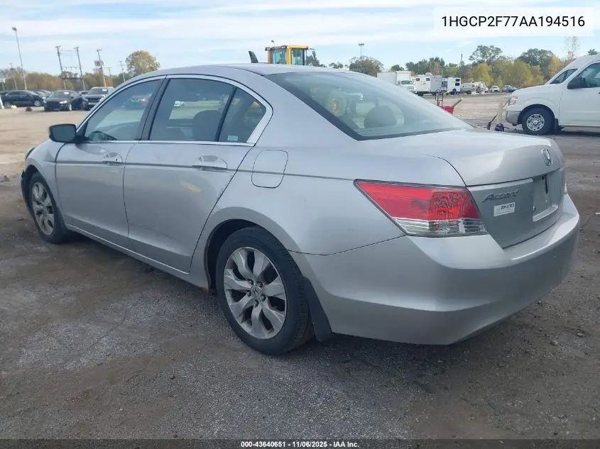 1HGCP2F77AA194516 2010 Honda Accord 2.4 Ex