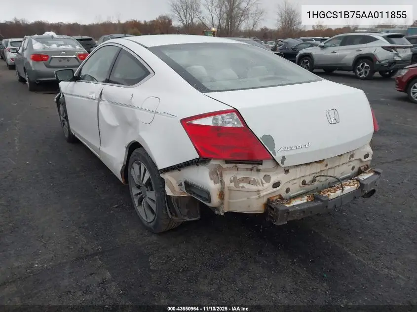 1HGCS1B75AA011855 2010 Honda Accord 2.4 Ex