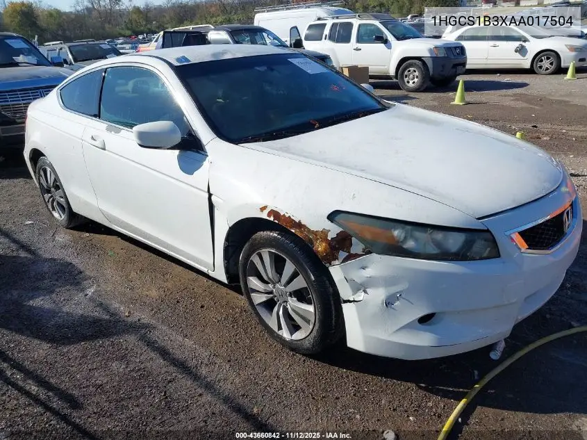 1HGCS1B3XAA017504 2010 Honda Accord 2.4 Lx-S
