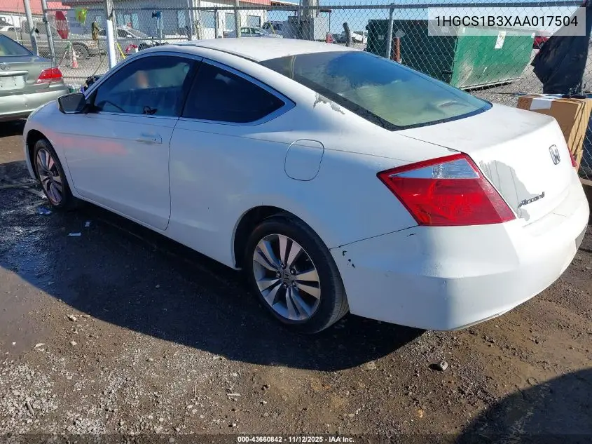 1HGCS1B3XAA017504 2010 Honda Accord 2.4 Lx-S