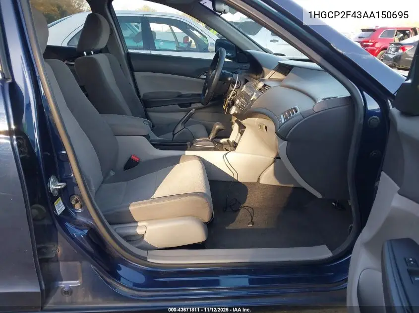 1HGCP2F43AA150695 2010 Honda Accord 2.4 Lx-P
